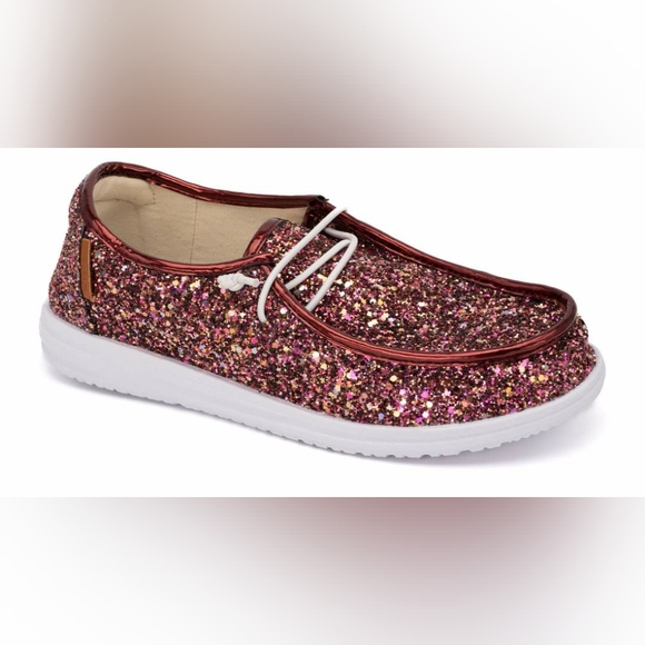 Maroon glitter shoes NIB Size 8 And 9 - Picture 2 of 7